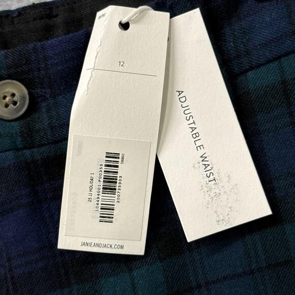 Janie & Jack Boys 12 Blackwatch Plaid Dress Pants Blue Green Coastal Holiday - Picture 9 of 11